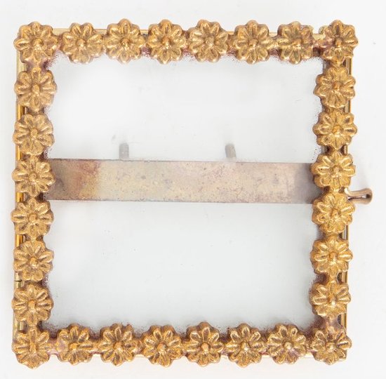 Sissy-Boy - Goudkleurig fotolijstje dubbelglas staand met madeliefjes (8x8 cm)