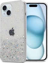 Cadorabo Hoesje voor Apple iPhone 15 PLUS in Transparant met Glitter - Beschermhoes van flexibel TPU silicone met fonkelende glitters Case Cover Etui