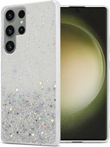 Cadorabo Hoesje geschikt voor Samsung Galaxy S23 ULTRA in Transparant met Glitter - Beschermhoes van flexibel TPU silicone met fonkelende glitters Case Cover Etui