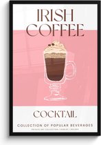 FrameYourWall® - Fotolijst met poster 60x90 cm - Foto in lijst - Cocktail koffie - Irish Coffee - Fotokader van hout - Kaders en lijsten - Wissellijst muurposter - Picture en photo frame - Posterlijst - Wandlijst - Kerstcadeau voor vrouwen