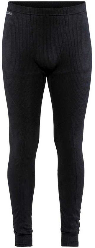 Zwarte thermobroek met geribbelde textuur en een discreet Craft-logo op de tailleband.