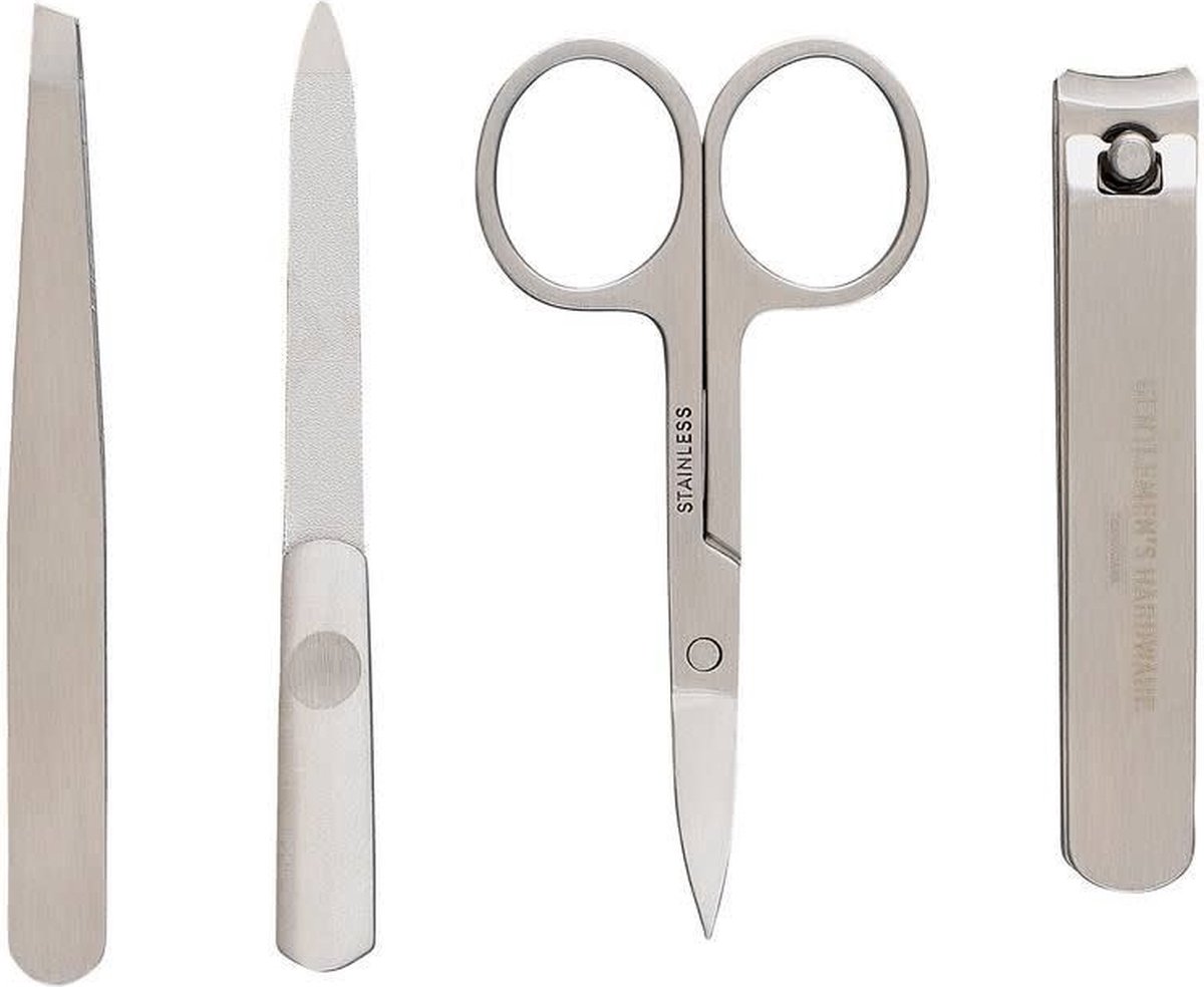 Gentlemen's Hardware Manicure Set - 4-delig - RVS - Etui