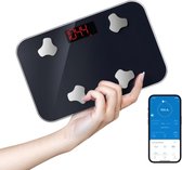 Slimme Lichaamsanalyse Weegschaal - Bluetooth Weegschaal voor Lichaamsgewicht en Lichaamsvet - Geïntegreerde App voor Gezondheidsmonitoring