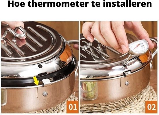Japanse Stijl Frituurpan, Mini Friteuse Pot, Roestvrijstalen Frituurpan