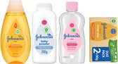 Johnson's Baby Pakket 4 Delig - Baby Shampoo / Talkpoeder / Babyolie / Zeep