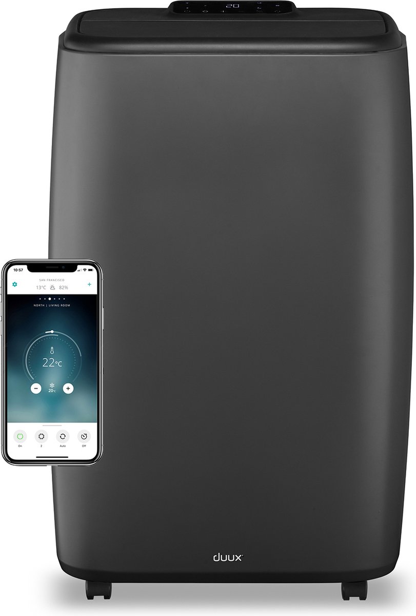 Duux North 12K BTU/u Grijs - Smart Mobiele Airco - Mobiele Airconditioning Inclusief Raamafdichtingsset