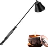 Kaarsendover voor kaarsen, roestvrijstalen kaarsendover, kaarsendover met lange steel voor geschenken (zwart)