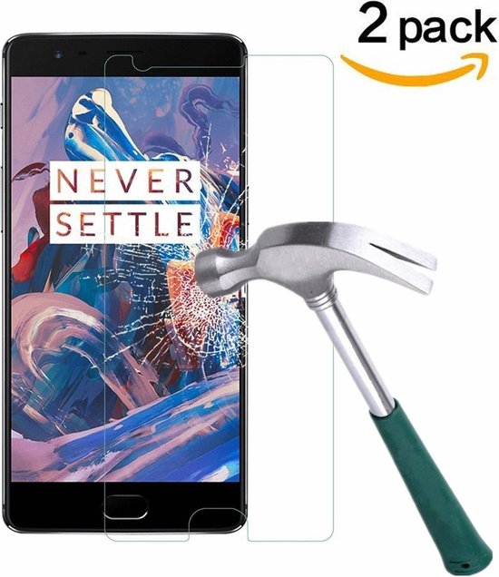 2 Stuks Pack Tempered Glass Screen protector 2.5D 9H (0.26mm) OnePlus 3