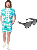 Flamingo zomer heren kostuum / pak - maat 46 (S) met gratis zonnebril