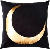 Gold Moon Kusssenhoes | Katoen | 45 x 45 cm | Zwart - Goud