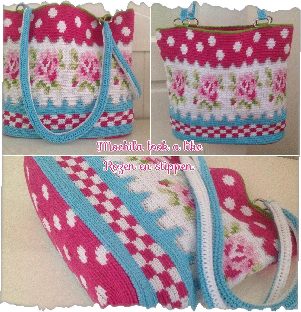 Haakpakket Mochila rozentas — afbeelding 2