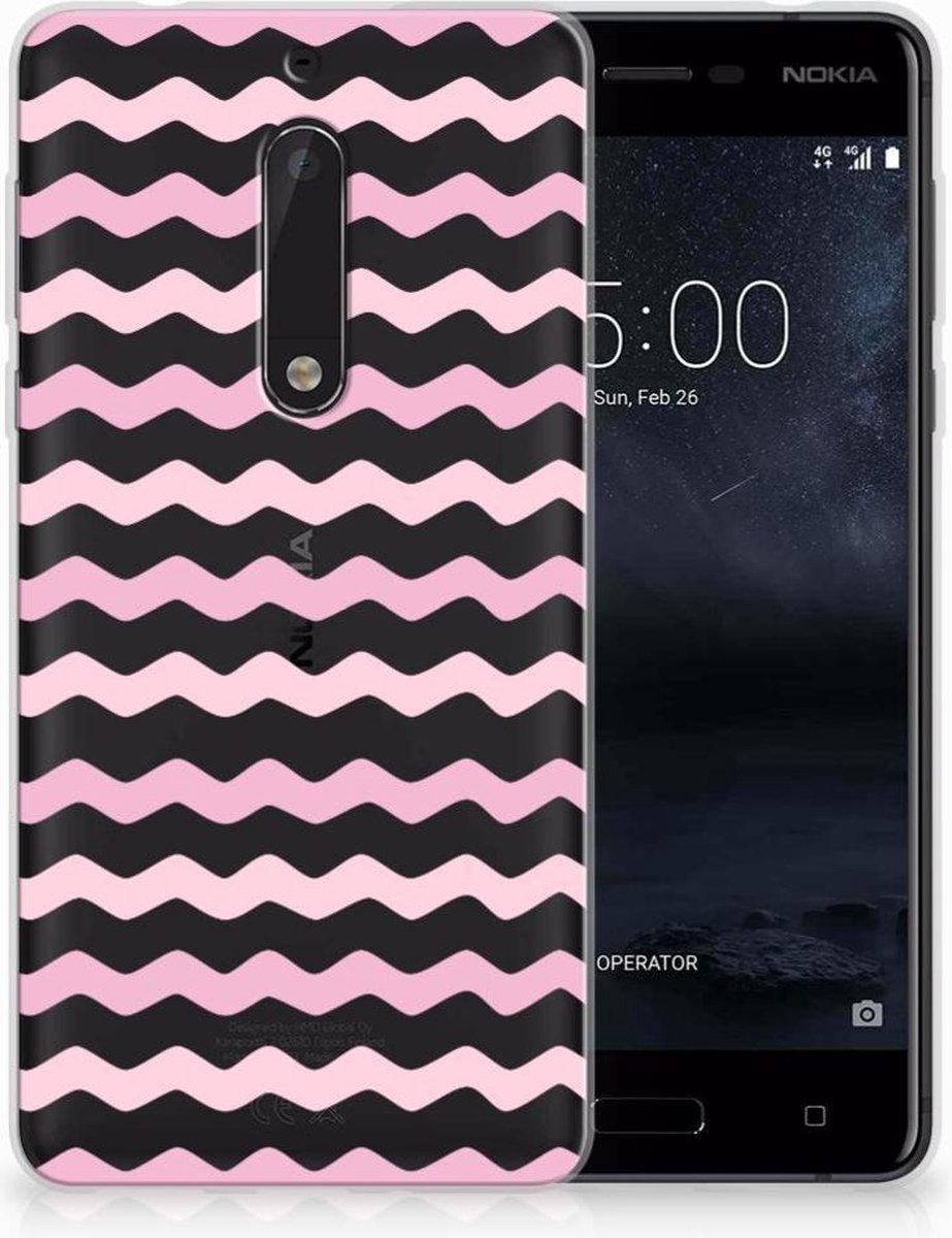 TPU Hoesje voor Nokia 5 TPU bumper Waves Roze