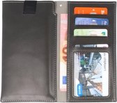 Zwart Insteek Wallet Cases Hoesje Universeel tot 5.7 Inch