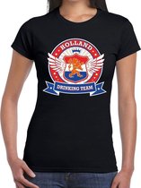 Holland drinking team t-shirt / t-shirt zwart dames - Koningsdag / supporters kleding XL