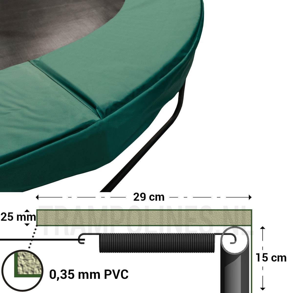 Magic Jump Trampoline Beschermrand 180 - 183 cm Groen - Ronde trampoline rand - Extra breed randkussen — afbeelding 2