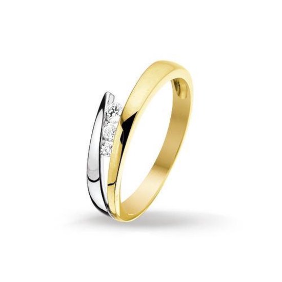 Foto: Huiscollectie 4205769 bicolor gouden zirkonia ring