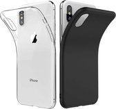 2 Pack Siliconen hoesje voor Apple iPhone X | Xs - Transparant & Zwart