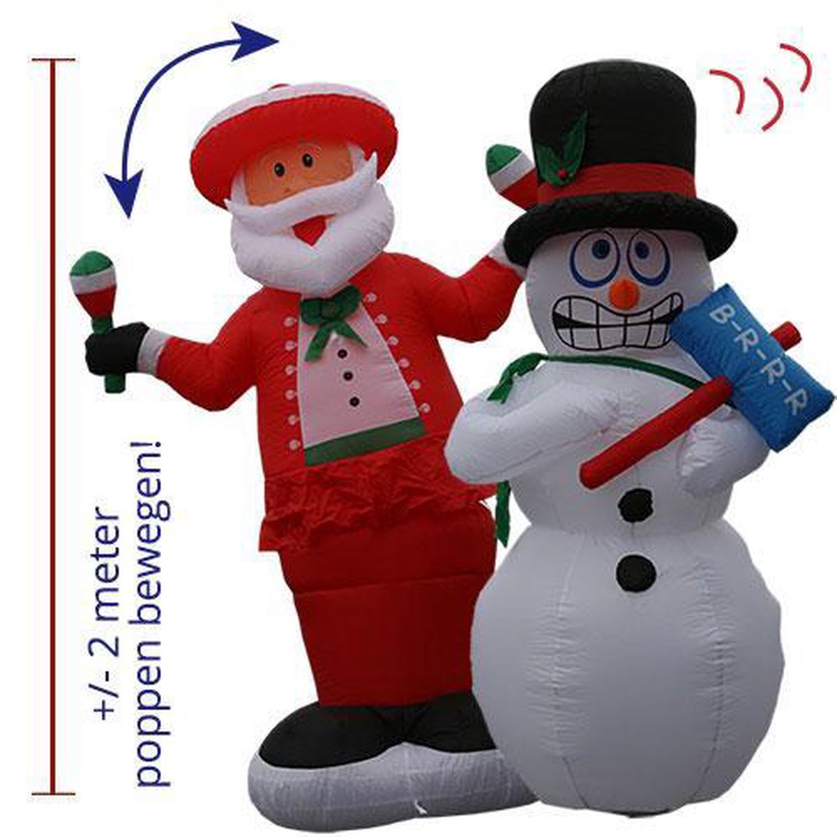 Opblaasbare sneeuwpop - 180 cm - met verlichting - Opblaas sneeuwman