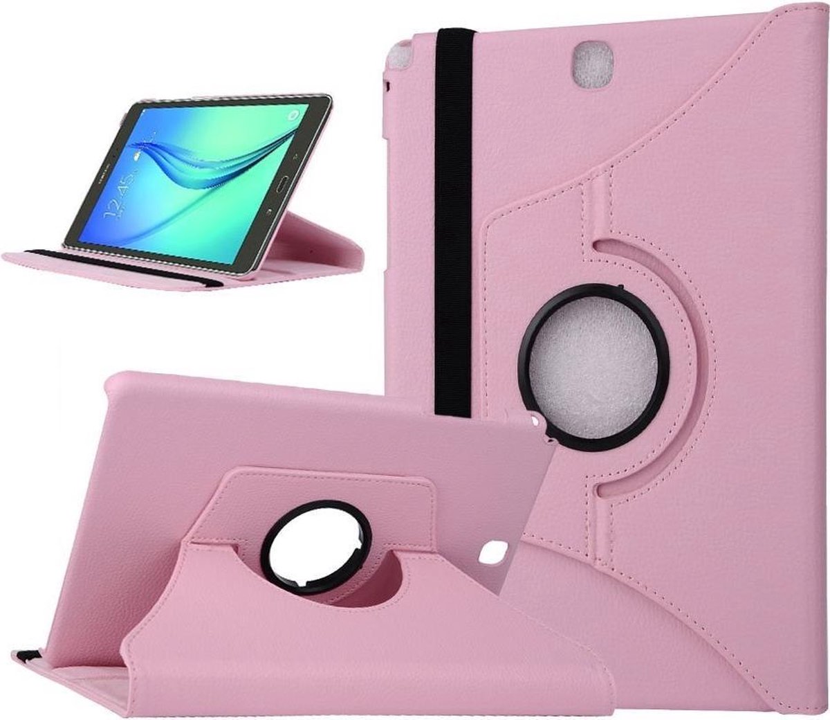 Xssive Tablet Hoes - Case - Cover 360° draaibaar voor Samsung Galaxy Tab A 9,7 inch T550 T555 P555 Soft Pink Licht Roze