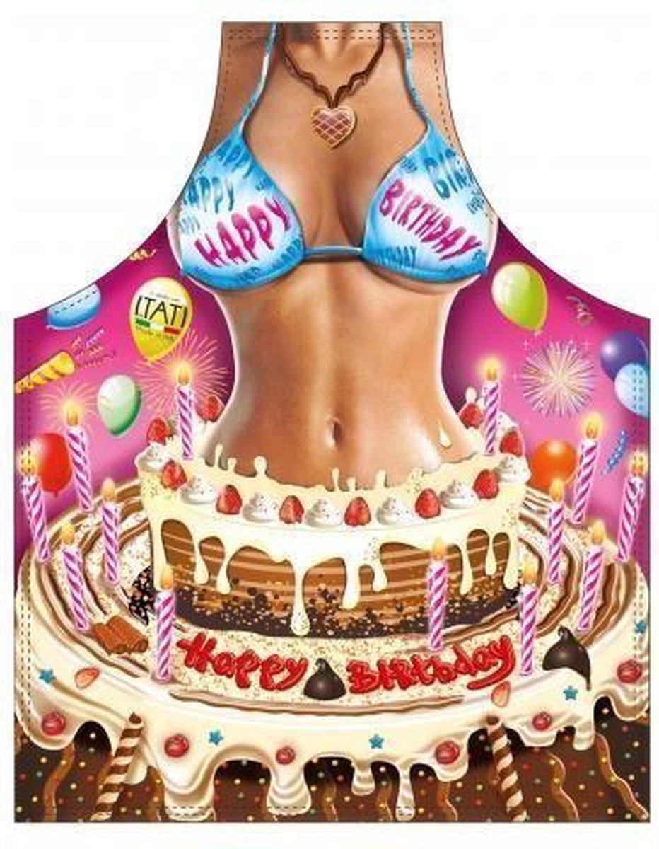Benza Schort Happy Birthday - Sexy/Leuke/Grappige/Mooie Keukenschort vrouw  | bol.com