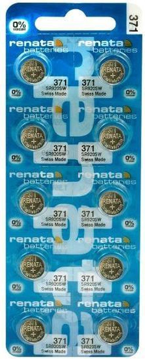 10 Stuks (1 Blister a 10st) Renata SR920SW/371 1.55V knoopcel batterij
