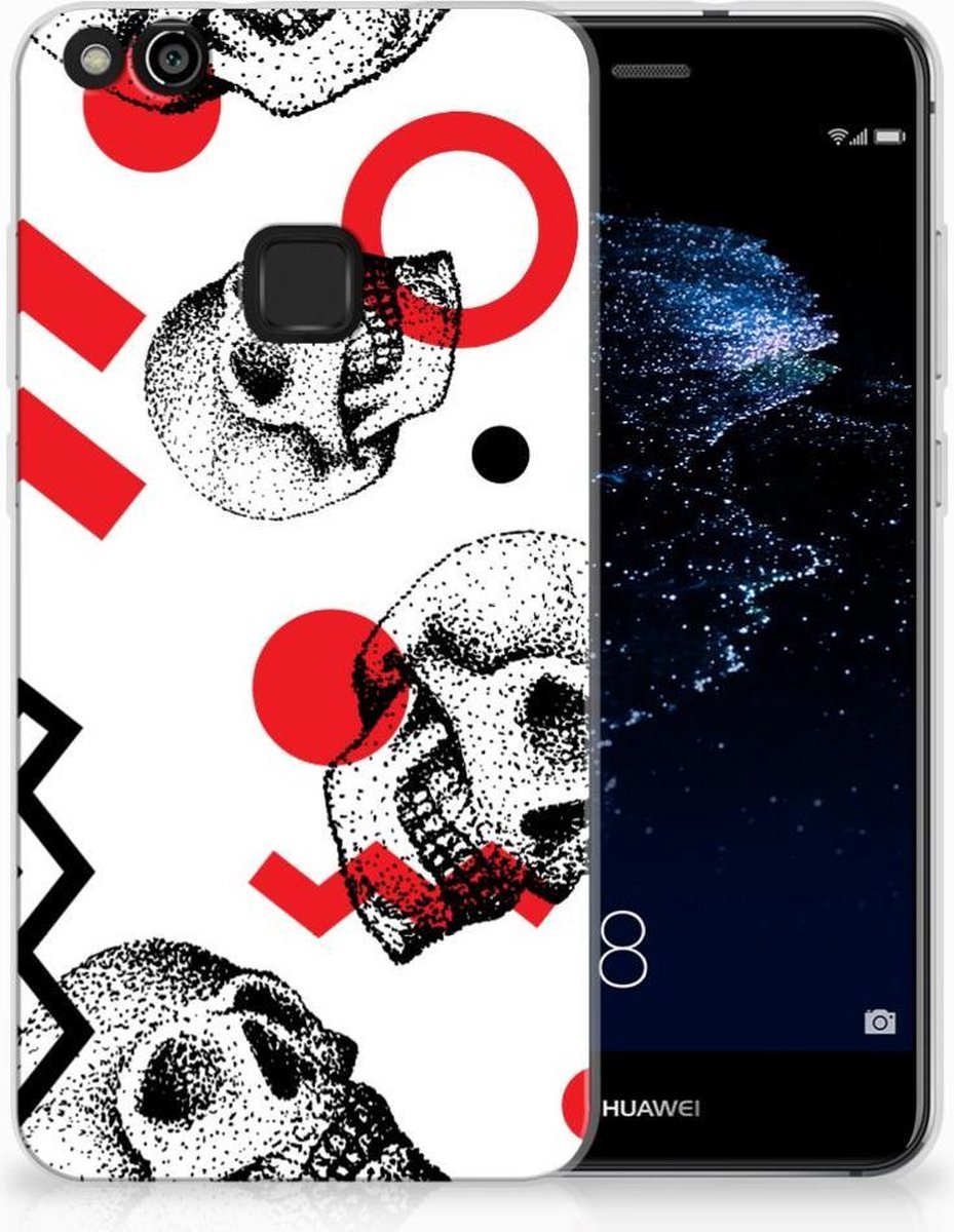 Silicone Back Case Huawei P10 Lite Skull Red