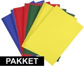 8x A4 hobby karton blauw/rood/donkergroen/geel