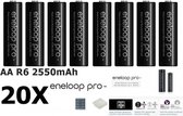 20 Stuks - AA HR6 Panasonic Eneloop PRO Oplaadbare Batterij (in kunststof bewaardoosje)
