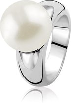 ZINZI zilveren ring parel wit 12mm ZIR170W