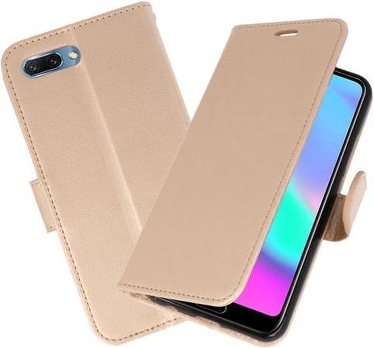 Goud Wallet Case Hoesje voor Huawei Honor 10