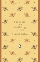 Boek 'Far from the Madding Crowd' van Thomas Hardy met een gele kaft versierd met bijen en stippen.