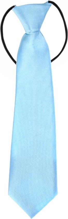 Fako Fashion® - Cravate pour enfants - Polyester - Élastique - Bleu clair