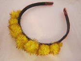 Diadeem/haarband "Ankara" glitter geel. one size