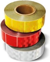 Reflecterende Tape Geel - 5x5 cm Stickers - Per meter