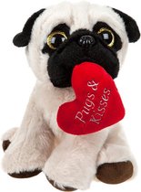 Kamparo Knuffel Pugs & Kisses Beige/rood Meisjes 20 Cm
