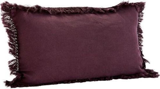Fluwelen aubergine kussenhoes verspreid dieppaars fluwelen kussensloop voor interieurdecoratie Luxe kussenslopen (alle maten) - België
