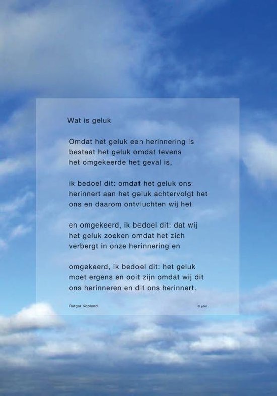 Cover van het boek 'Raamgedicht Plint Rutger Kopland 'wat is geluk' incl set zuignapjes / code 04C9'