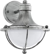 EGLO Monasterio - Buitenverlichting - IP44 - Wandlamp - 1 Lichts - Antiek Zilver - Wit