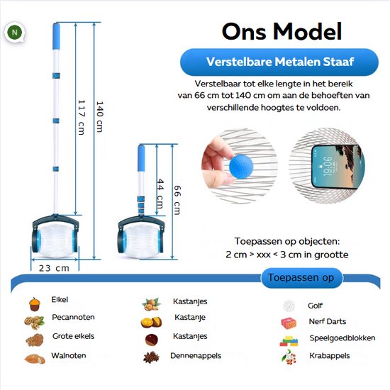 Notenroller - Notenraper Ergonomisch Ontwerp - Walnootraper Voor Efficiënt Verzamelen - Medium Formaat — afbeelding 2