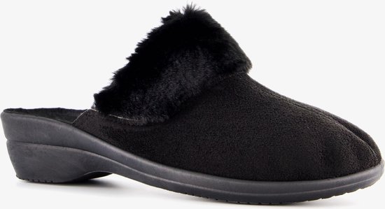 Thu!s chaussons femme avec fausse fourrure noir - Taille 38 - Pantoufles
