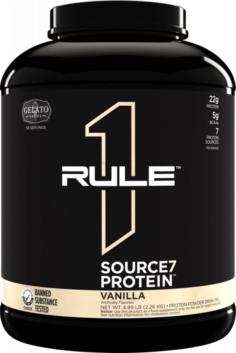 Rule1 R1 Source7 Gelato Protein (4lbs) Vanilla Ice Cream - Eiwitten - Eiwit Mix