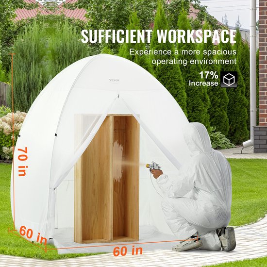 VEVOR Spuitcabine Spuitverf Spuitverf Beschermende Tent Pop-Up 1524 x 1524 x 1778mm van Vevor — afbeelding 4