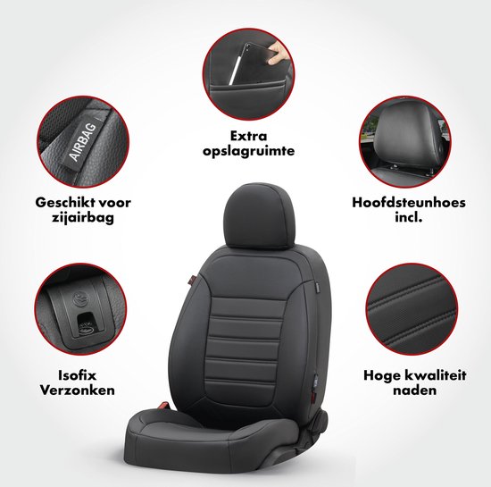 Housse de siège auto Robusto sur mesure pour VW T-Roc (A11) 07/2017-Aujourd'hui, 2 housses de siège simples pour sièges standards