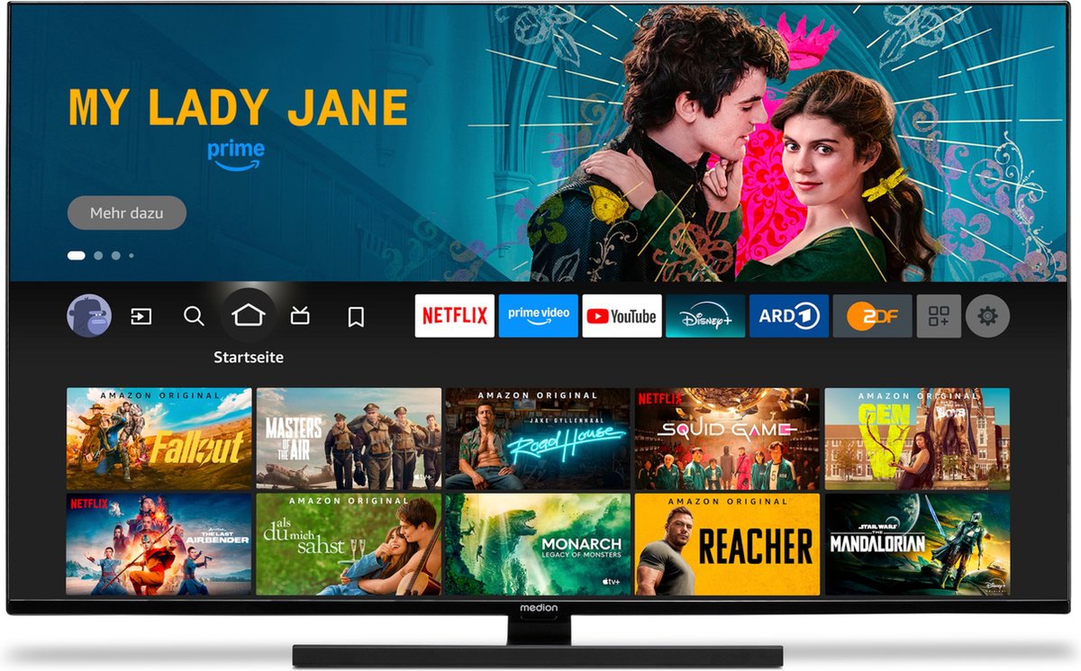 MEDION X14332 (MD 31410) 108 cm (43 inch) QLED TV (Fire TV, 4K Smart TV, Dolby Vision HDR, Dolby Atmos, Netflix, Prime Video)