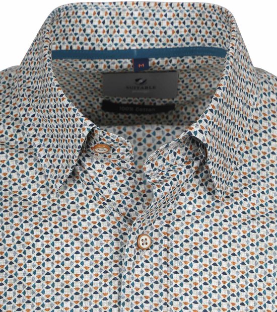 Chemise imprimée Blauw - Taille L - Homme - Chemises décontractées