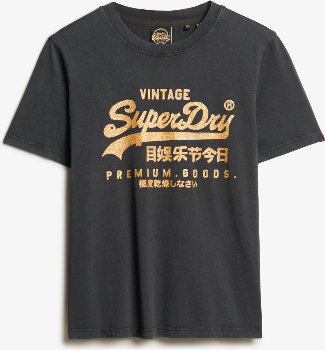 Superdry VL METALLIC RELAXED TEE Dames T-shirt Grijs