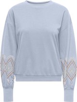 Only ONLBROOKE L/ S O-NECK PRINT SWT Pull Femme - Chambray Doux Ethnique