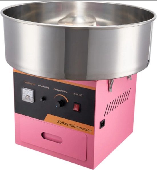 Machine à barbe à papa Happyment - Acier inoxydable - Rose - Professionnelle - Ajustable - Conviviale