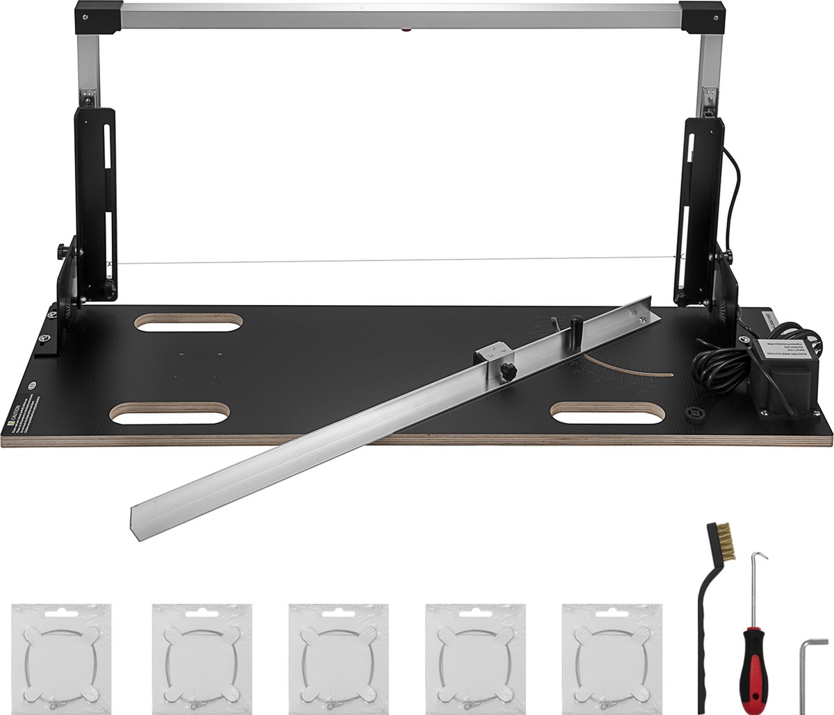 VEVOR Piepschuimsnijder Thermozaag Styrofoam Snijder Maximale Snijlengte 112cm Maximale Snijdikte 42cm Schuin Snijden 0-90°, Hete Draadsnijder Piepschuim Snijapparaat met 6 Snijdraden voor Snijschuim