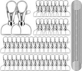 40 stuks zilveren draaibare karabijnhaken sleutelhangers met D-ring